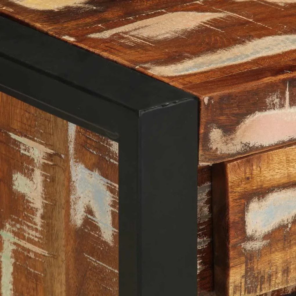 Mesa de cabeceira multicor 40x30x50cm madeira maciça recuperada