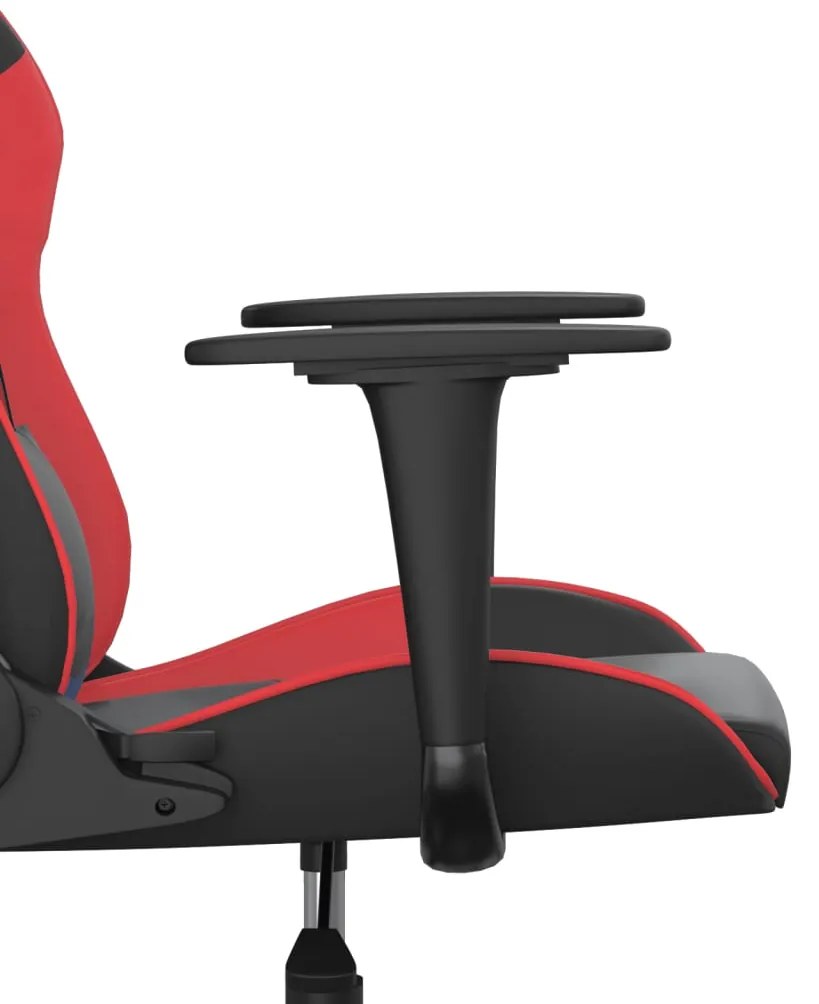 Cadeira gaming massagens couro artificial preto e vermelho