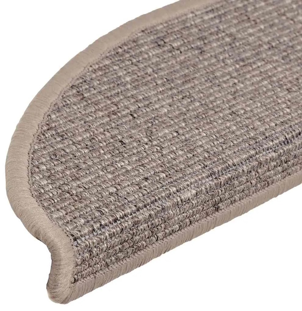 Tapetes de escada adesivos 15 pcs 56x17x3 cm bege-escuro