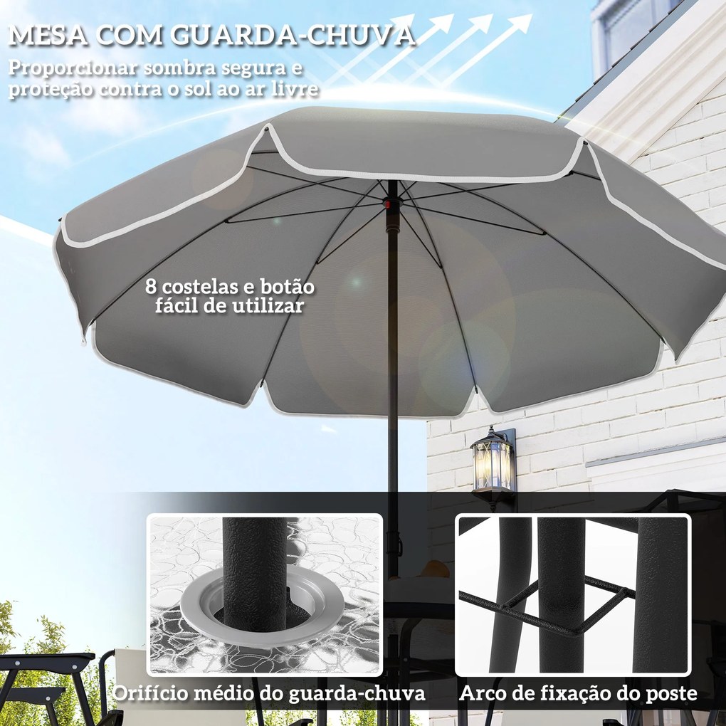Conjunto de Jardim de 6 Peças – Soleil Crème – Creme e Preto – Mesa Ø8