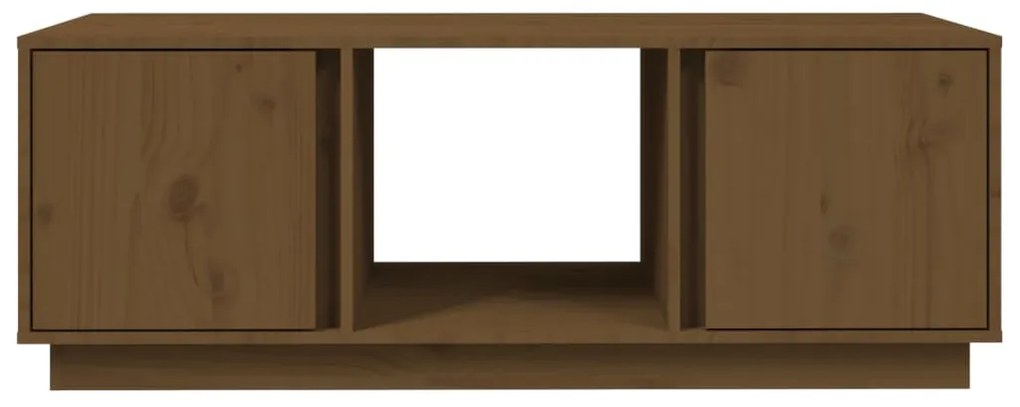 Mesa de centro 110x50x40cm madeira de pinho maciça castanho mel