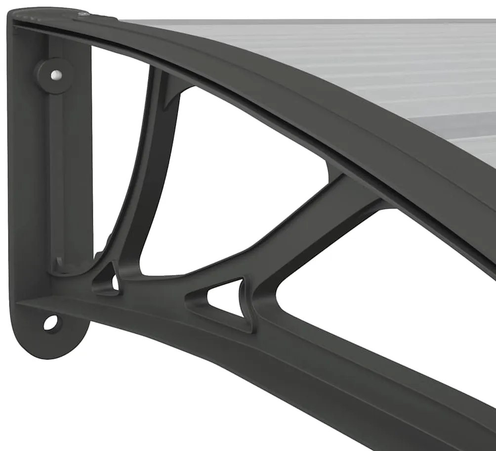 Toldo para porta 350x75 cm policarbonato preto/transparente