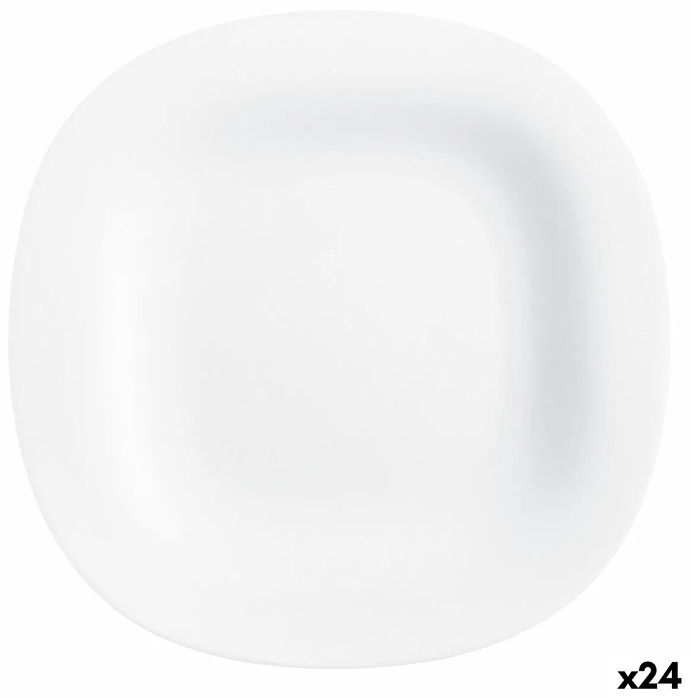 Prato de Sobremesa Luminarc Carine Branco Vidro (19 cm) (24 Unidades)