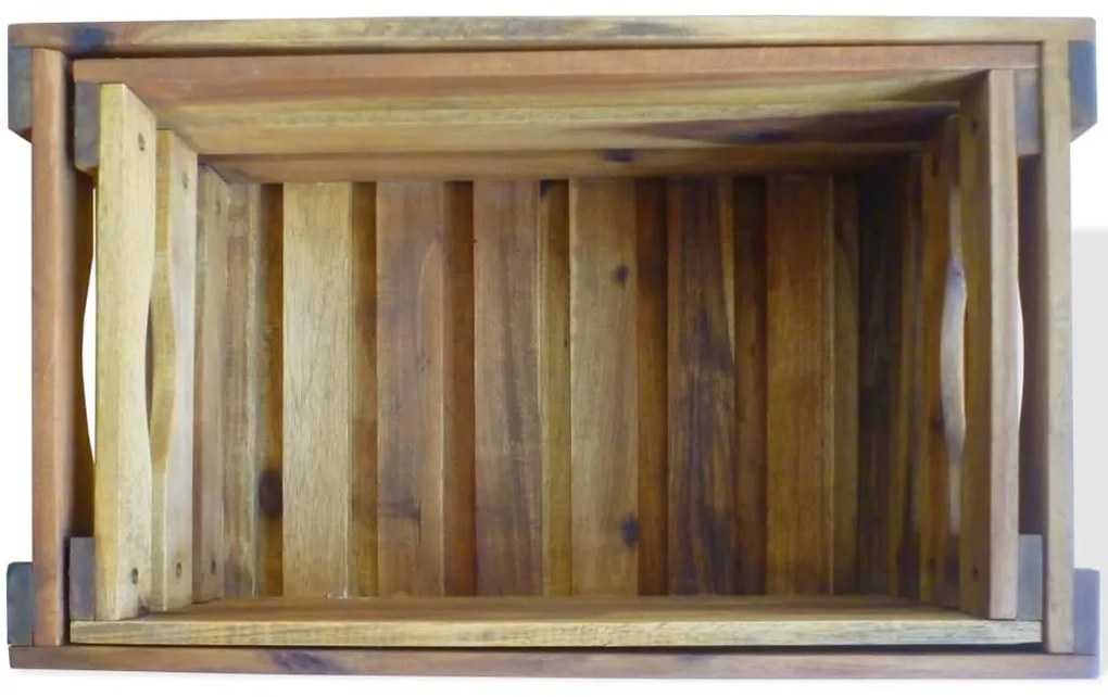 Conjunto de caixas para maçãs 2 pcs madeira de acácia maciça