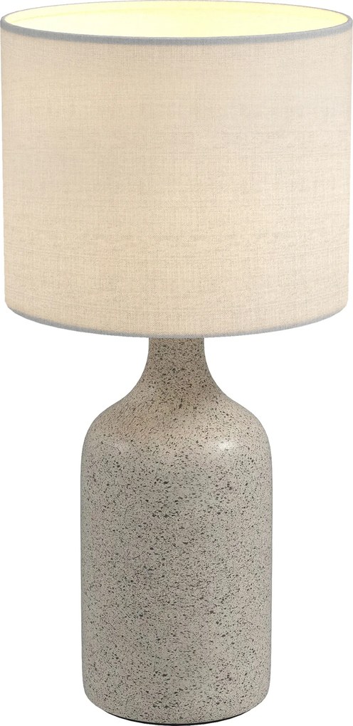 Candeeiro de mesa com base em cerâmica e abajur em linho, candeeiro de cabeceira retro com casquilho E27, branco e areia