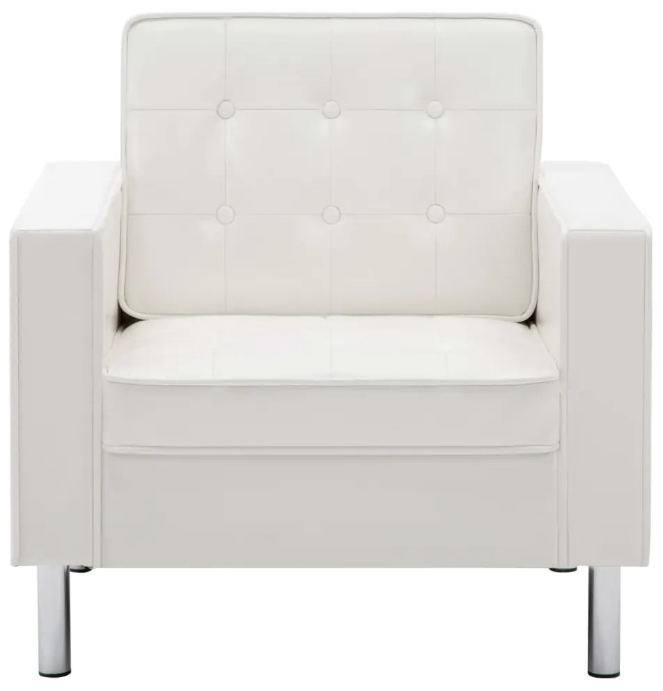 Poltrona em couro artificial branco