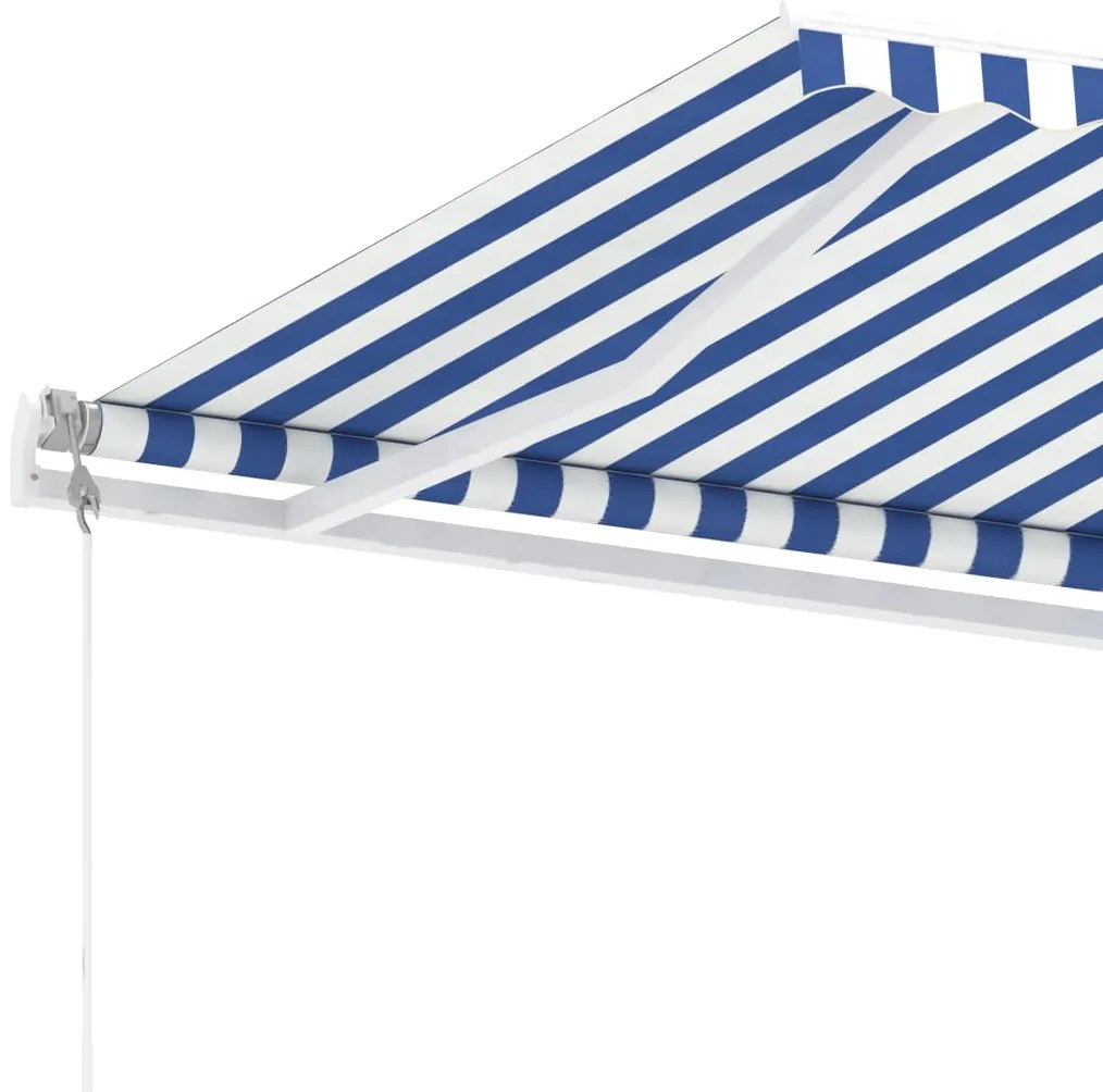 Toldo automático independente 300x250 cm azul e branco