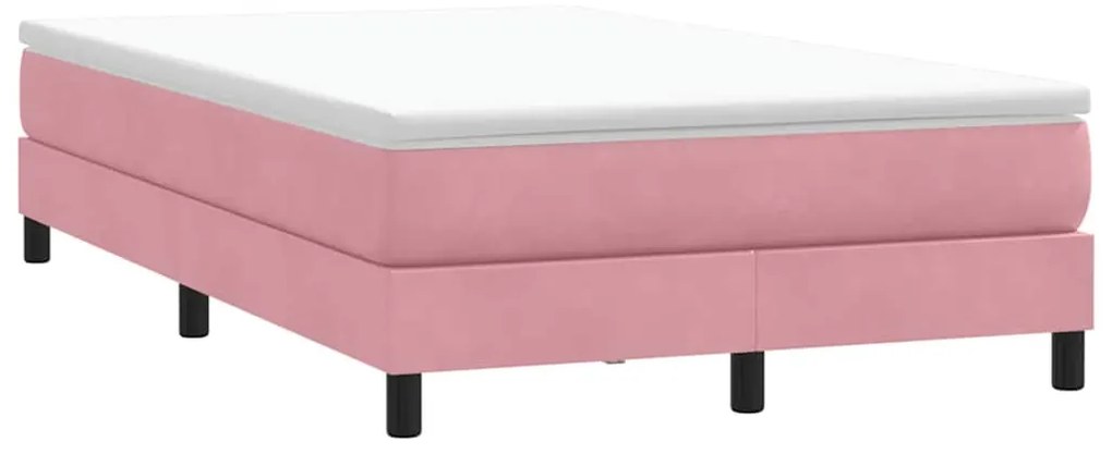 Box Cama de primavera sem Colchão Rosa 120x210 cm Veludo