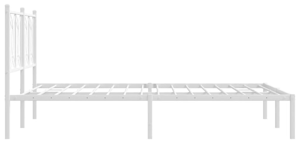 Estrutura de cama com cabeceira 140x200 cm metal branco