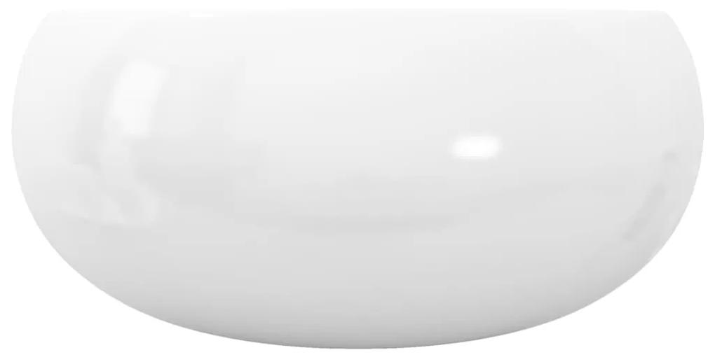 Lavatório Redondo Tati em Cerâmica Branco - 40x15 cm - Design Moderno