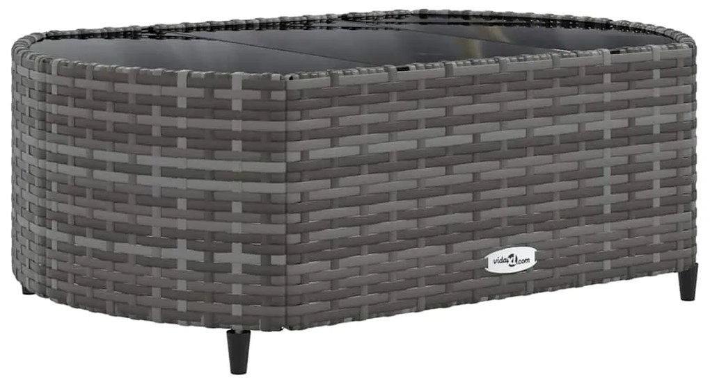 8 pcs conjunto sofás de jardim c/ almofadões vime PE cinzento
