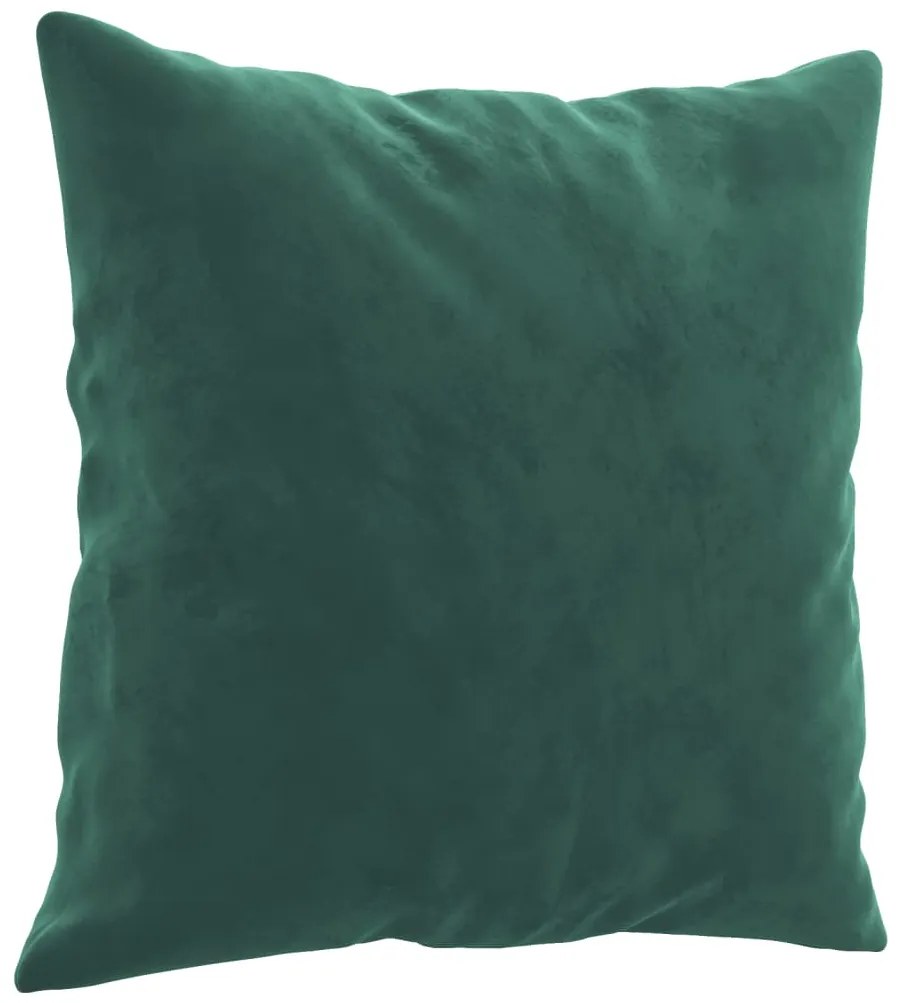 3 pcs conjunto de sofás com almofadas veludo verde-escuro