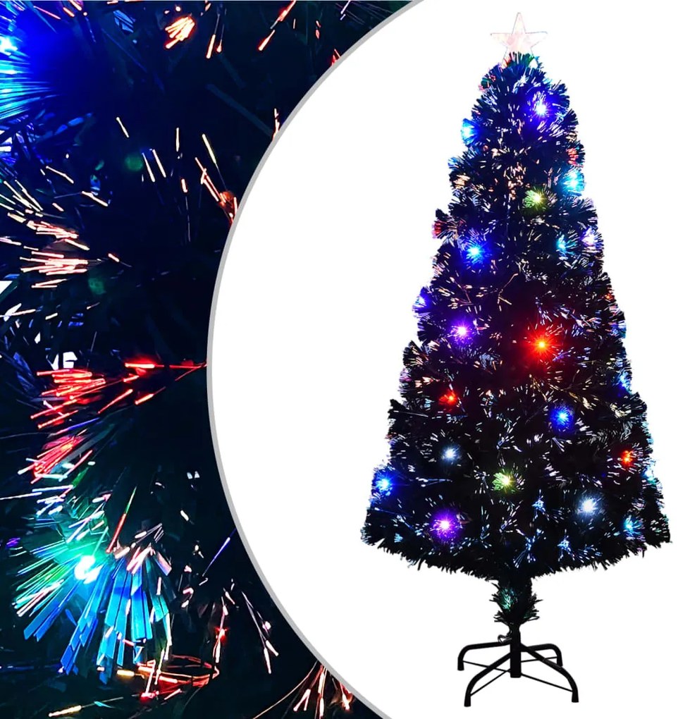284301 vidaXL Árvore de Natal pré-iluminada c/ suporte 150 cm fibra ótica