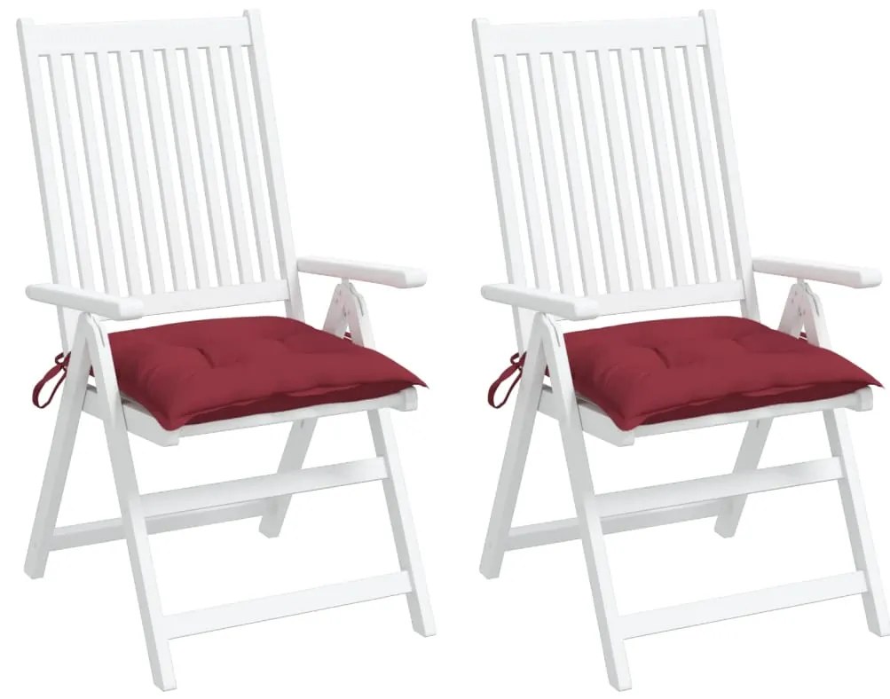 Almofadões de cadeira 2 pcs tecido oxford vermelho tinto