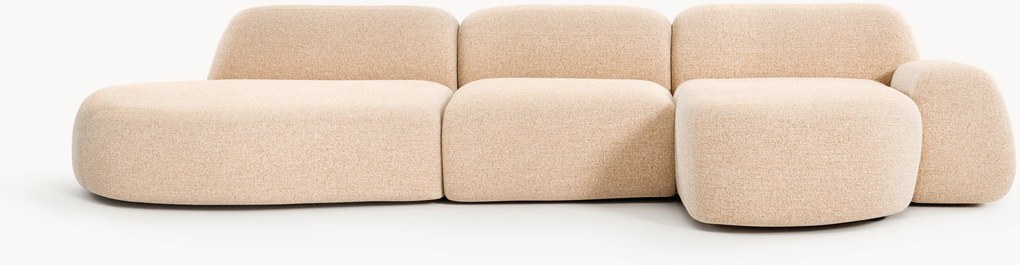Sofá de canto modular em bouclé Wolke (4 lugares)