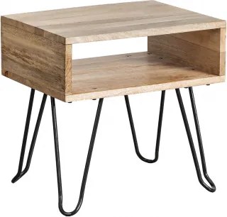 Pack De 2 Mesas De Cabeceira 45x35 Cm Em Madeira Tital Madeira Natural - Sklum