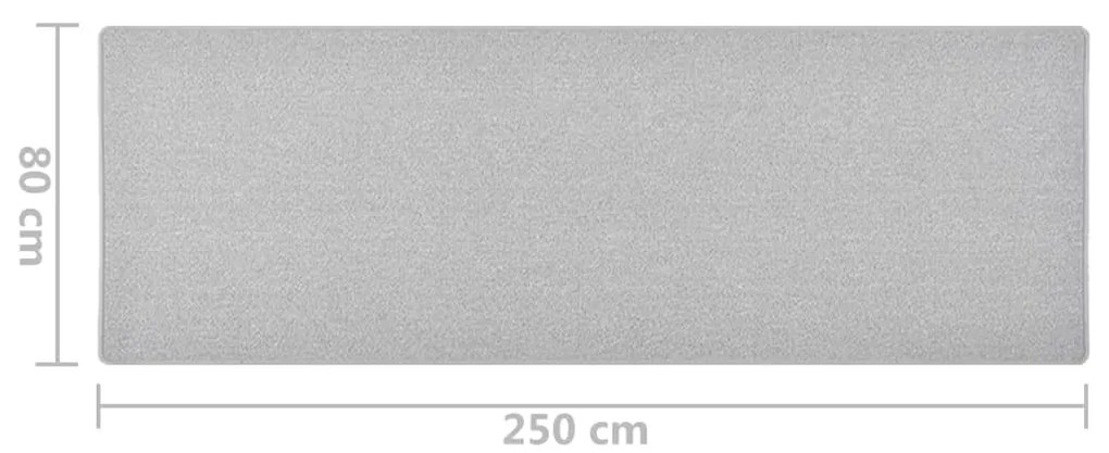 Tapete/passadeira 80x250 cm cinzento-claro
