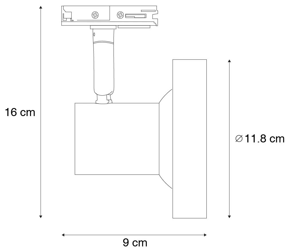 Foco de calha moderno monofásico preto AR111 - Jeany