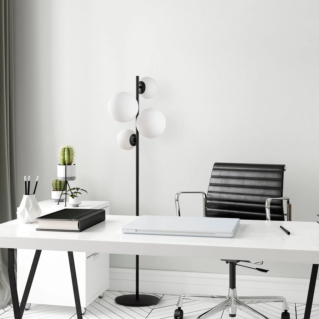 Candeeiro de Chão Fazli – Preto e Branco – 33 x 33 x 162 cm