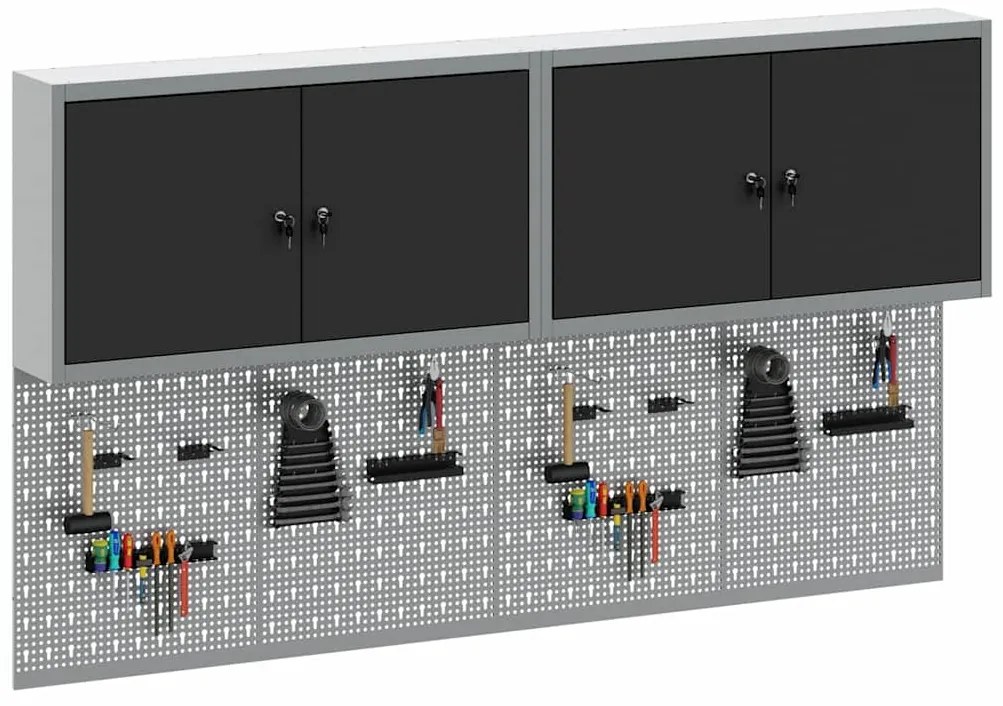 Conjunto de Gabinete e Painel de Ferramentas vidaXL com 6 Peças Montad