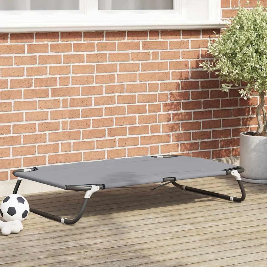 vidaXL Cama Dobrável para Cães Cinza Claro