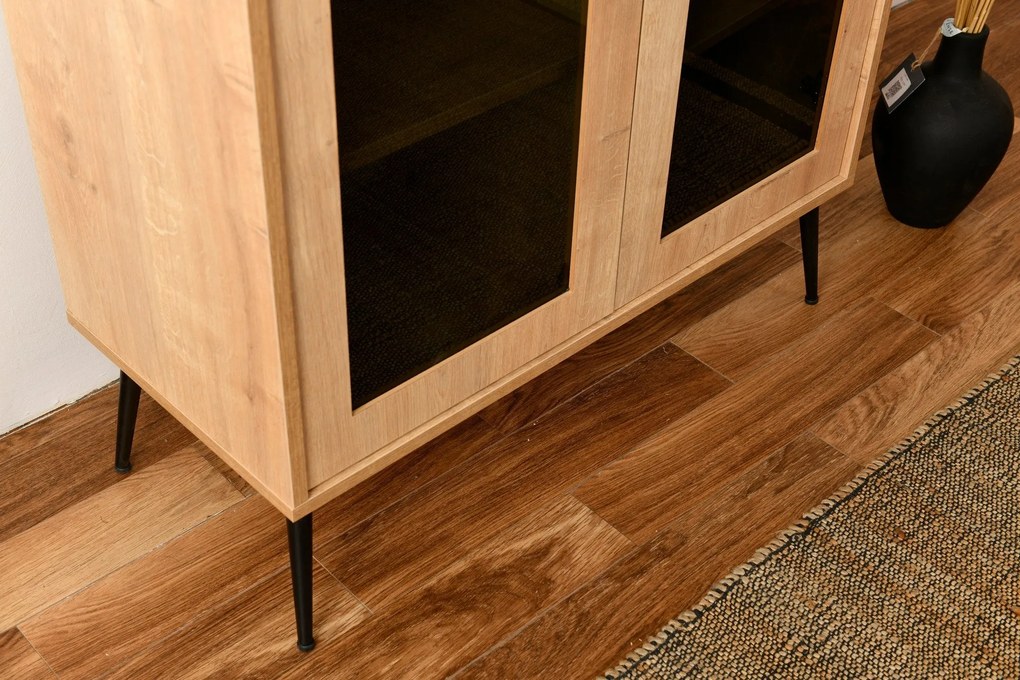 Aparador Calvin – Carvalho/Preto – 90x110x41 cm