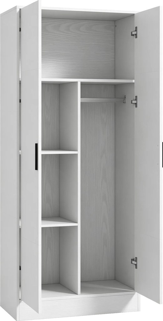 HOMCOM Roupeiro Moderno para Quarto com Barra para Pendurar e Prateleiras 70x37x164 cm Branco | Aosom Portugal