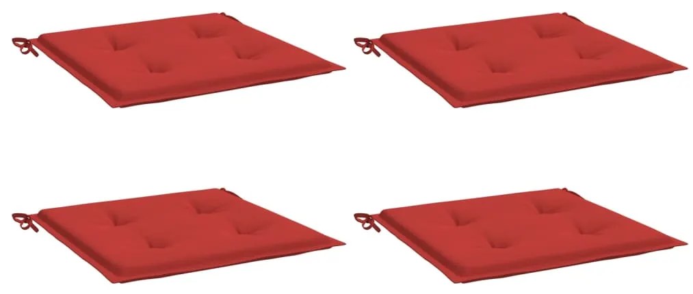 Almofadões p/ cadeiras de jardim 4 pcs tecido oxford vermelho