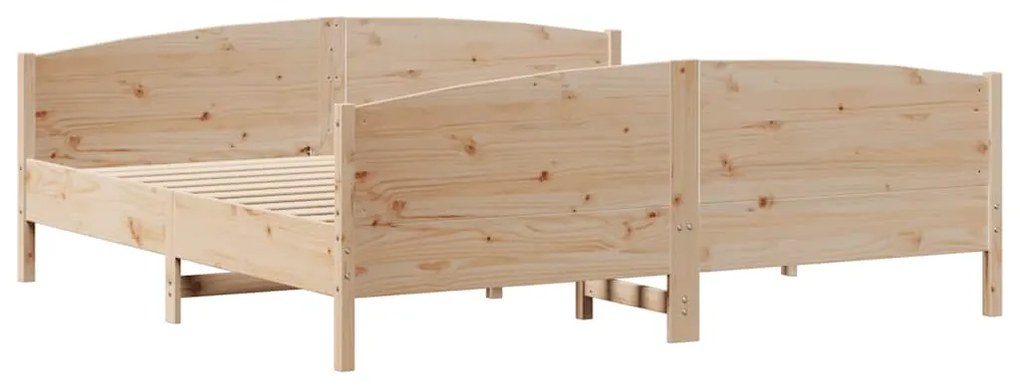 Cama sem colchão 200x200 cm madeira de pinho maciça