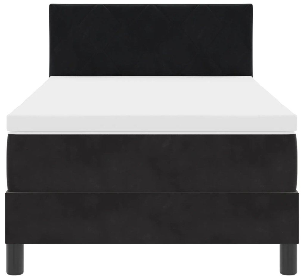 Cama Box com Colchão vidaXL Preto 90x200 cm Veludo