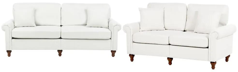 Conjunto de sofás 5 lugares em tecido branco GINNERUP Beliani