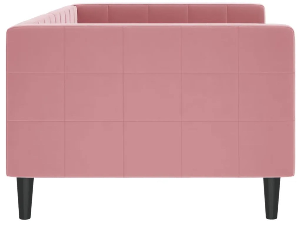 Sofá-cama 90x200 cm veludo rosa