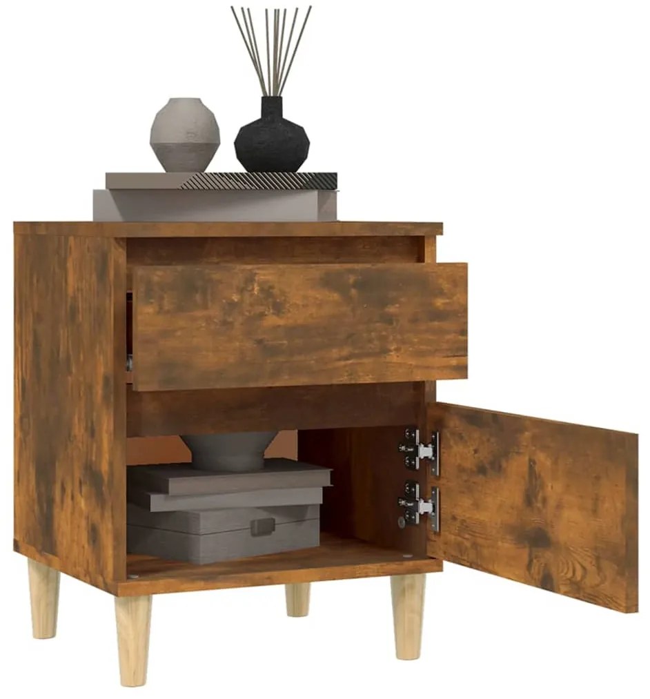 Mesa de cabeceira 40x35x50 cm cor carvalho fumado