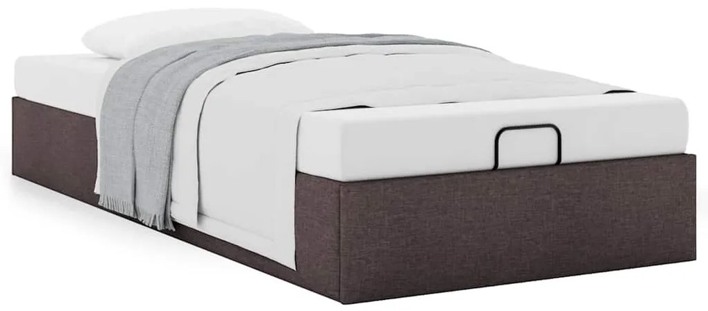 Estrutura de cama otomana sem colchão 90x200 cm castanho escuro