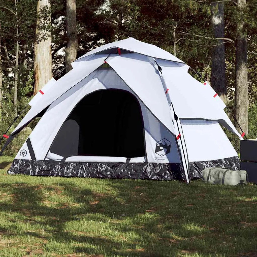 Tenda campismo cúpula 5 pessoas opaca libertação rápida branco