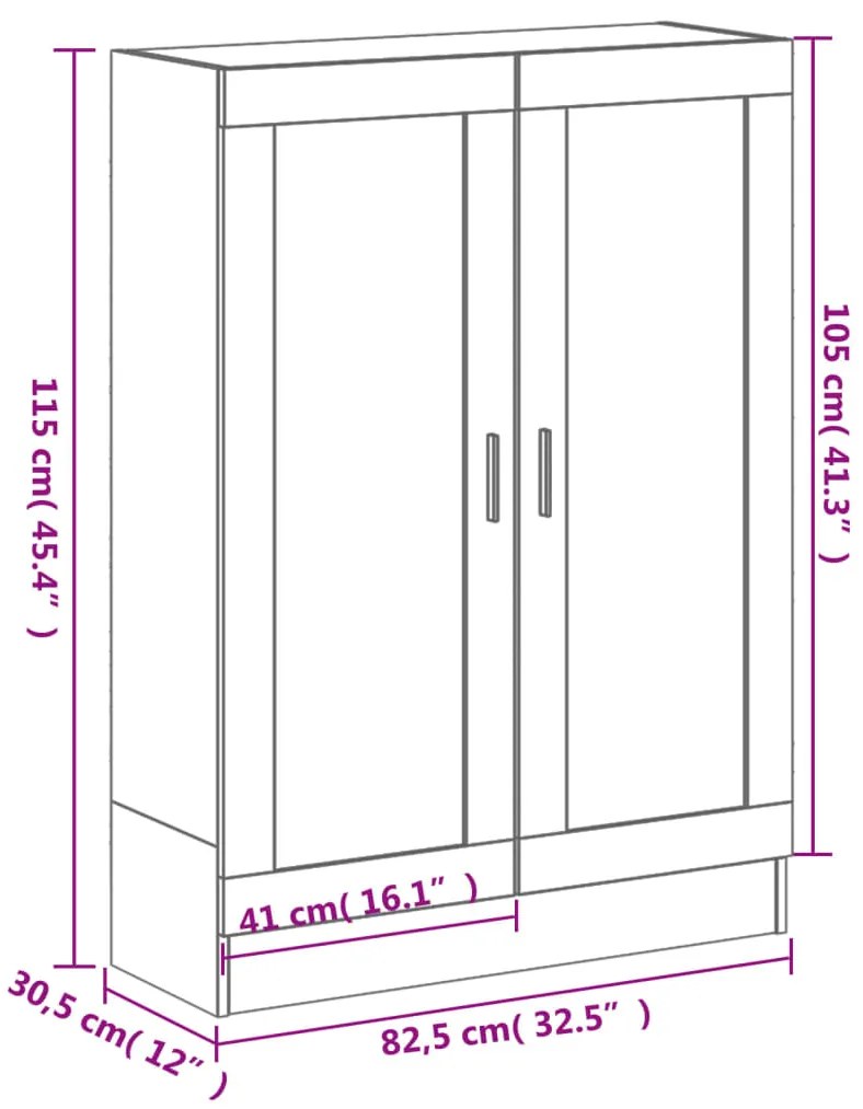Estante 82,5x30,5x115 cm derivados de madeira cinzento sonoma