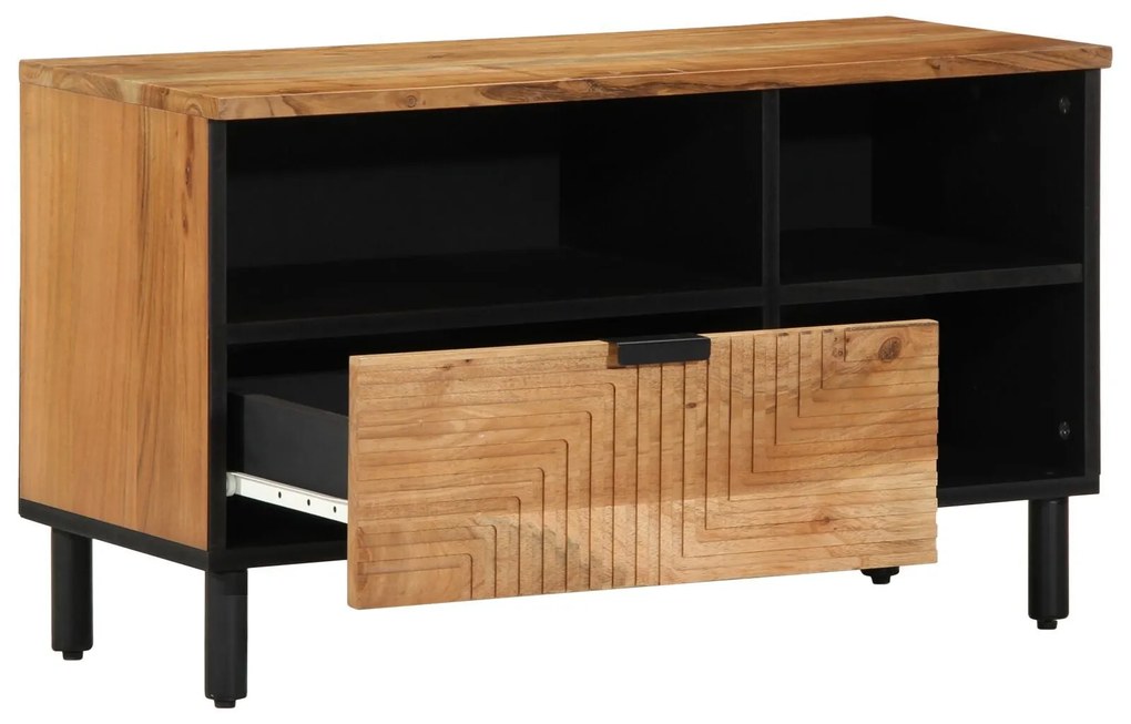 Aparador de TV vidaXL 80x33,5x46 cm Madeira Sólida de Acácia