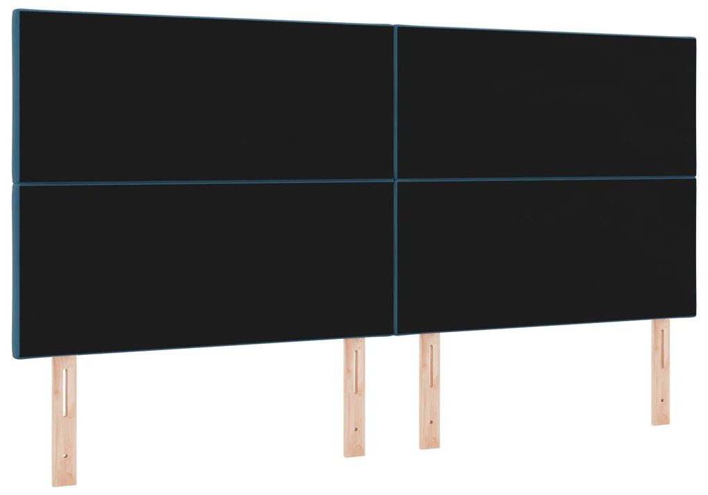 Cabeceira Design de Blocos de Diamante Azul Escuro 200 cm Veludo