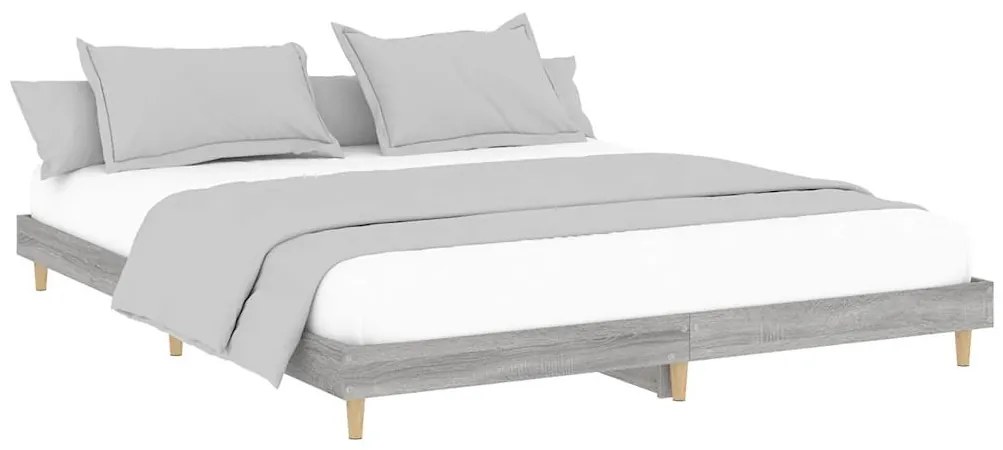 Estrutura de cama 120x200 cm derivados de madeira cinza sonoma