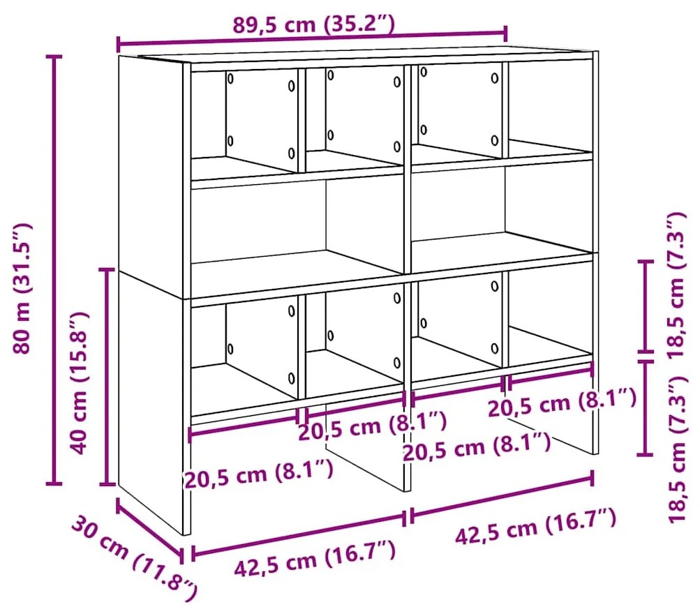 Sapateiras 2 pcs empilháveis 89,5x30x40 cm carvalho sonoma