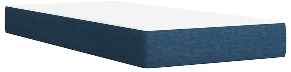Cama com molas/colchão 90x190 cm tecido azul