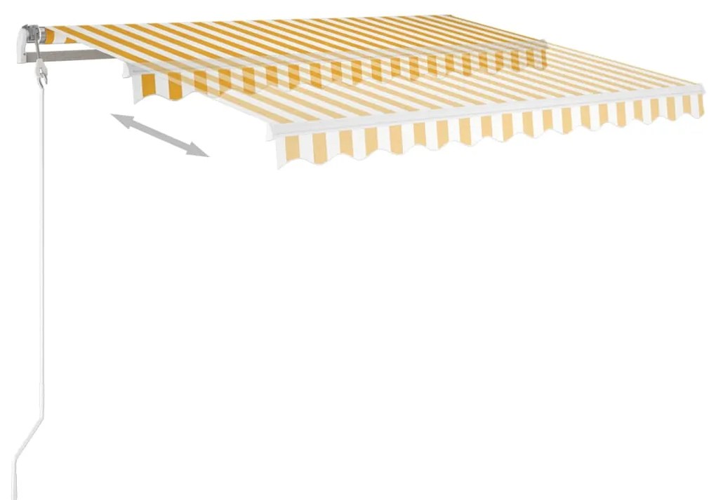 Toldo autom. c/ LED e sensor de vento 350x250 cm amarelo/branco