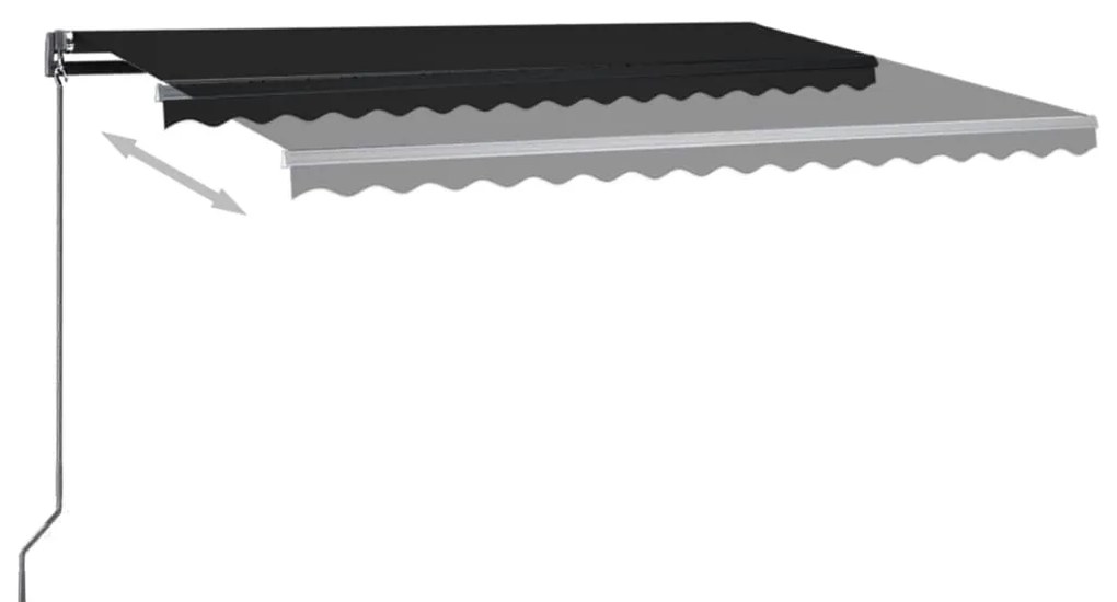 Toldo automático com LED e sensor de vento 400x300 cm antracite