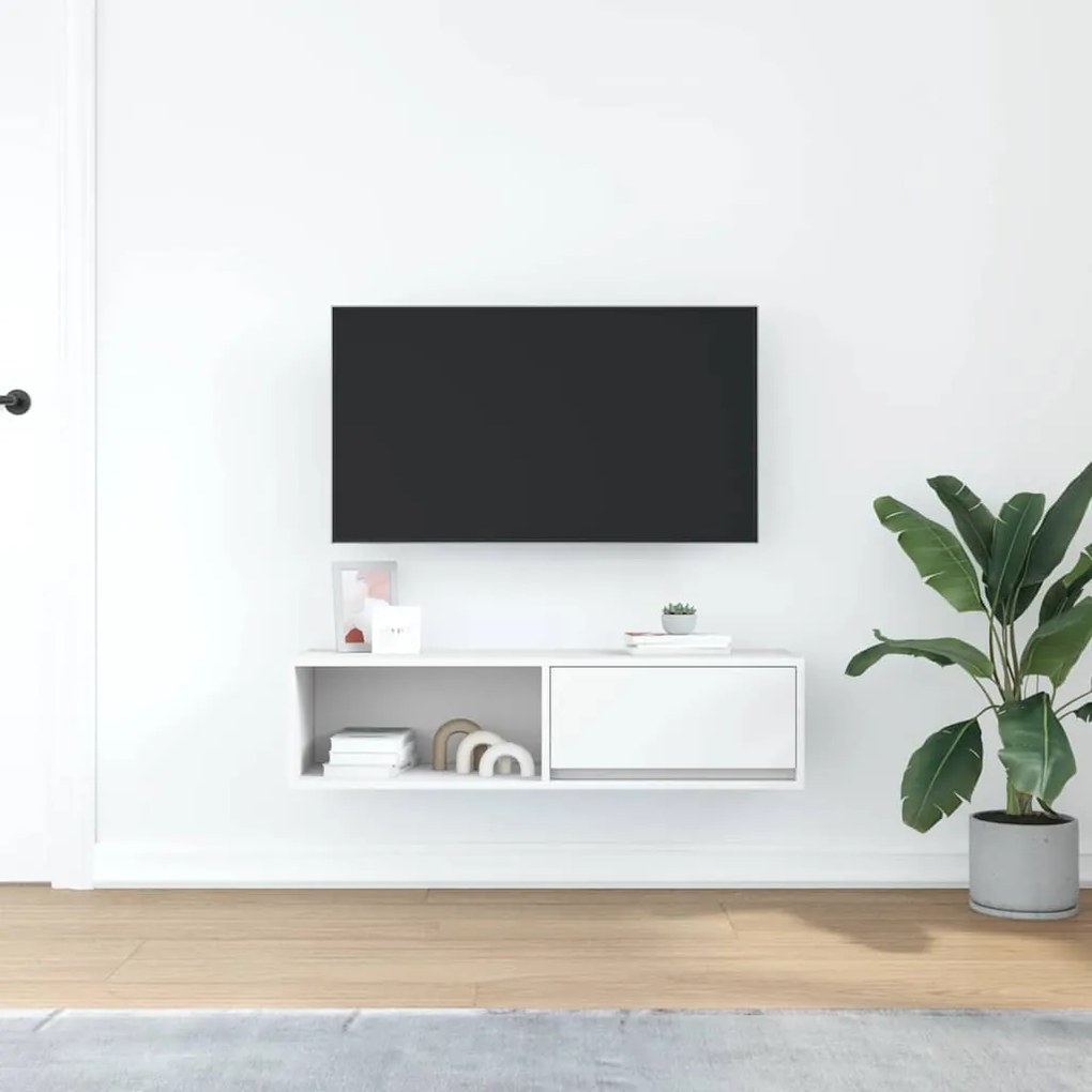 Móvel de TV 100x31x25,5 cm derivados de madeira branco