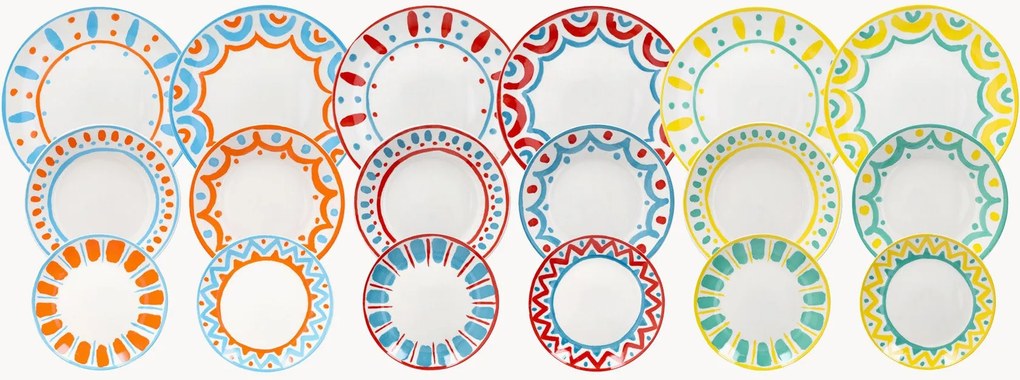 Conjunto de loiça em porcelana Madison Vietri, 6 pessoas, conjunto de 18