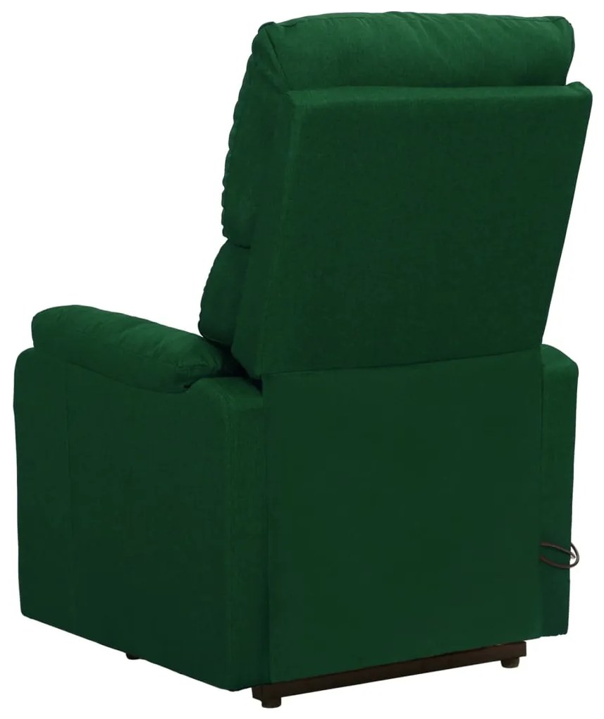 Poltrona elevatória de massagens tecido verde-escuro