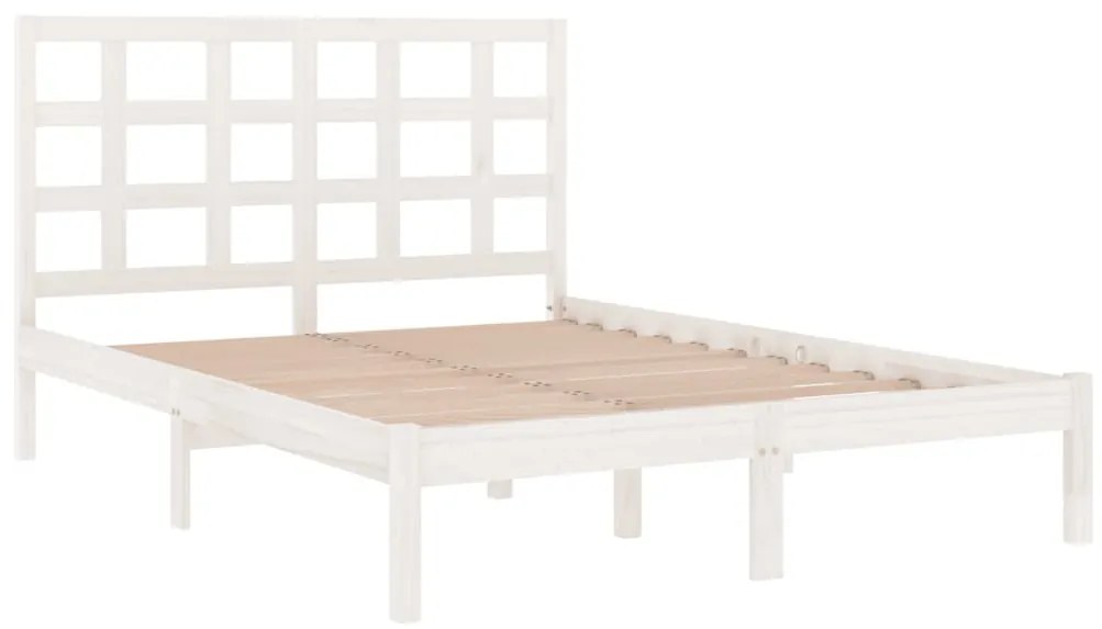 Estrutura cama pequena casal 120x190 cm pinho maciço branco