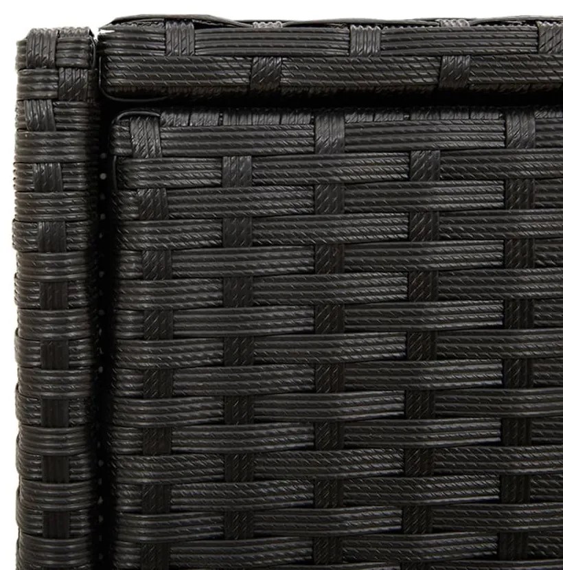 Armário de arrumação para jardim 55x55x111 cm vime PE preto