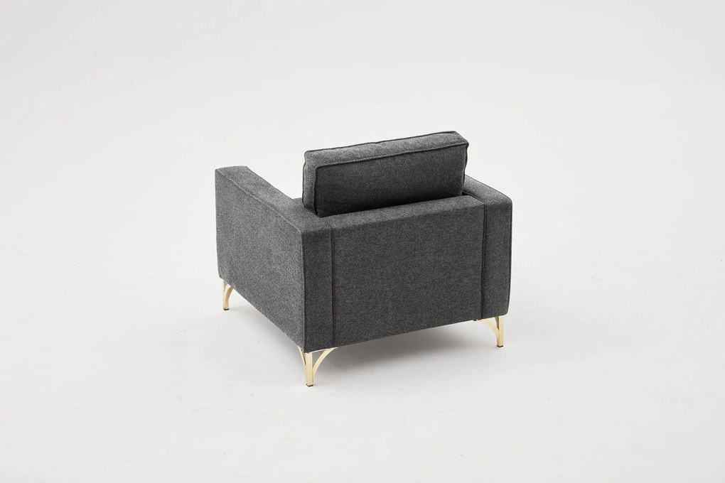 Sofá de 1 Lugar Berlin – Antracite Dourado – 90x83x91 cm