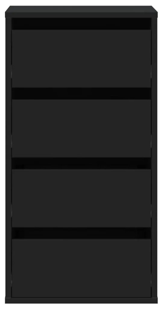 Cómoda com 4 Gavetas - 40x41x76 cm - derivados de madeira - preto